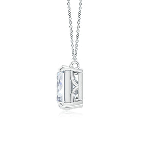 Emerald-Cut & Pear Diamond Two-Stone Pendant in 14K White Gold