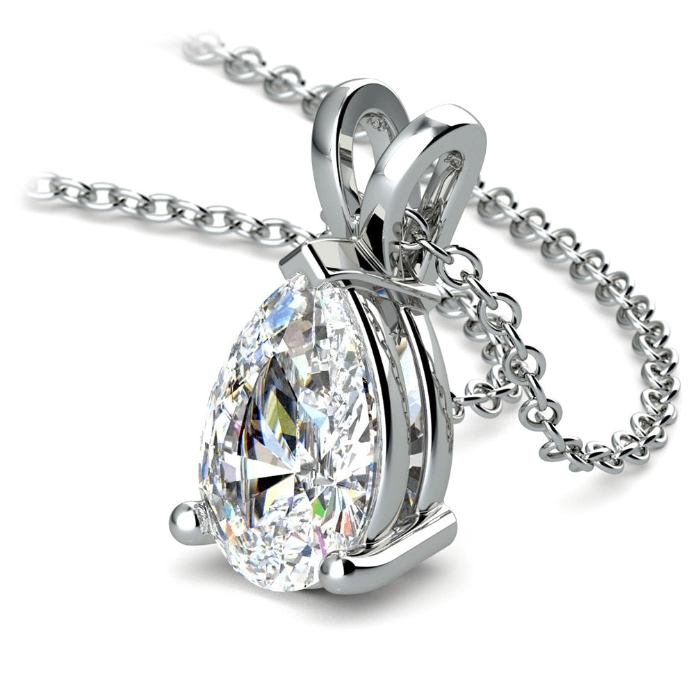 Pear-Cut Lab-Grown Diamond 14K White Gold Necklace