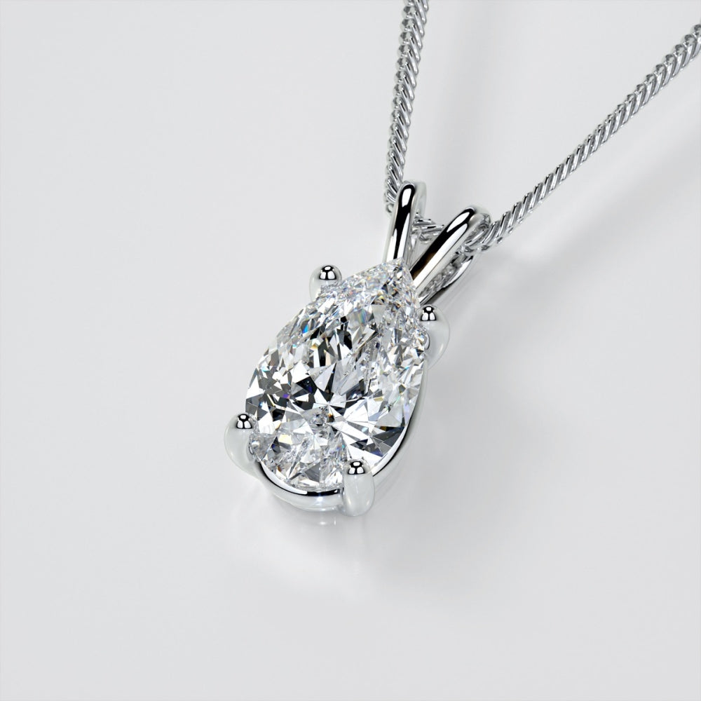 Pear-Cut Lab-Grown Diamond 14K White Gold Necklace